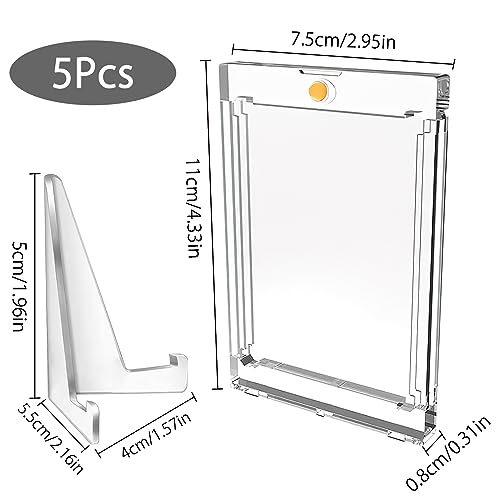 TNSLAND 5-Piece Magnetic Card Holder Set, 35PT Plastic Frame, UV Protection, Transparent - Image 2