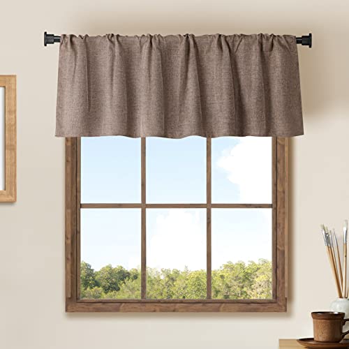 Jola's House 2 Pack Burlap Window Curtain Valances Farmhouse Style Window Treatment Decor Curtains...