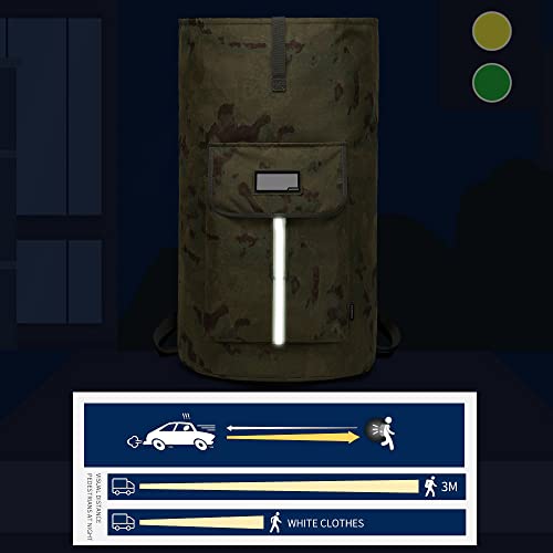 Image of laundry bag backpack,extra-large heavy duty laundry bags,laundry backpack for college students,drawstring closure (Ruins camouflage laundry bag backpack)