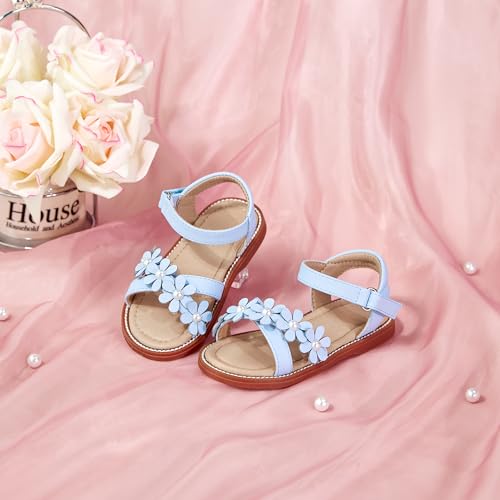 Image of Otter MOMO Girls Open Toe Princess Flat Sandals with Comfort Sole Summer Sandals