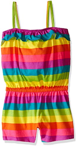 The Children's Place Toddler Girls Stripe Bow Romper, Pink Punch, 3T