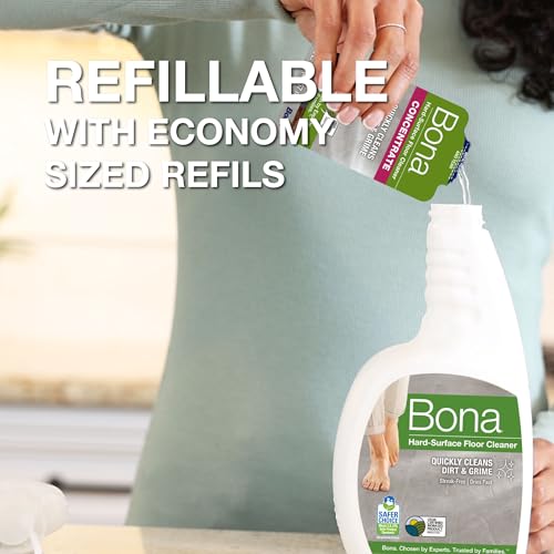 Image of Bona Multi-Surface Floor Cleaner Spray - 32 fl oz - Unscented - Includes Filled Bottle + Concentrate Refill for Multi-Surface Floor Cleaning