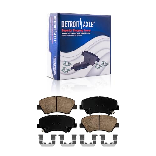 Image of Detroit Axle - Brake Kit for Hyundai Elantra Veloster Kia Forte Koup | Forte5, Drilled and Slotted Brake Rotors Ceramic Brakes Pads Replacement 11.02 inch inch Front and 10.31 inch inch Rear Rotor