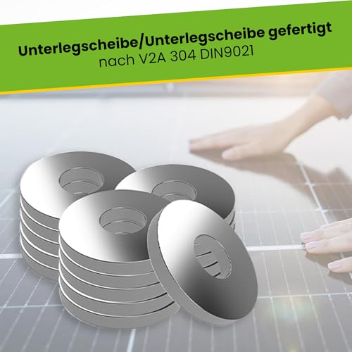 Offgridtec Edelstahl-Unterlegscheiben DIN9021 V2A, M16 x 50 mm, korrosionsbeständige Unterlegscheiben für Solar-Montage, Bauwesen, Elektronik, Automobil- und Industrieanwendungen (10 Stück, Silber)