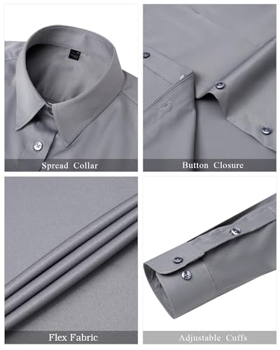 Image of J.VER Womens Dress Shirts Long Sleeve Button Down Shirt Wrinkle-Free Business Casual Blouse Office Work Tops