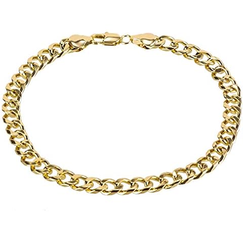 kelistom 14K White Gold Plated 7mm Cuban Link Flat Chain Anklet for Women Men, Curb Chain Ankle Bracelet for Women Men 9 10 11 inches Cover