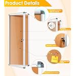 SWANCROWN Locking Bulletin Board Tamper-Proof Notice Board Cork Display Case Wall-Mounted for K12 Office Dentists, 38x14 inch - Image 3