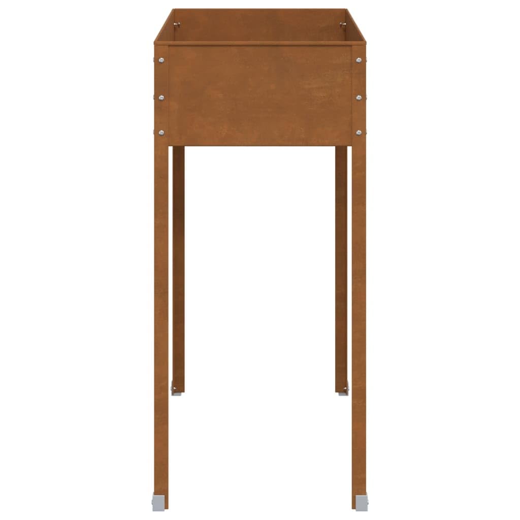 Fioriera in acciaio Corten resistente alle intemperie, 100,5 x 40,5 x 90 cm, vaso da giardino per terrazza e balcone, fioriera per erbe, verdure, decorazione ed esterni