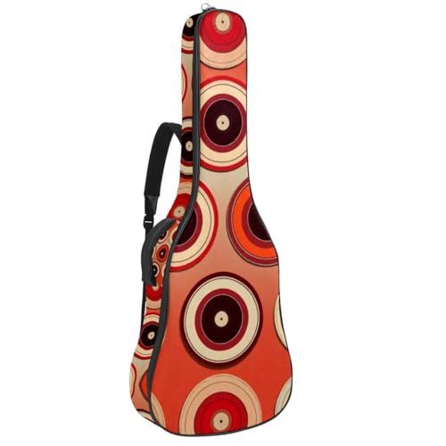 Sac pour guitare étanche à motif disques rouges avec couche éponge antichoc