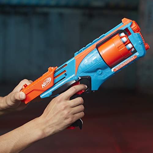 Nerf Elite Strongarm orangefarbener Blaster – Rotationstrommel, Schnellfeuer, 6 Nerf Elite Darts – für Kinder, Teenager, Erwachsene