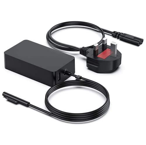 SKEIDO Charger for Microsoft surface book pro 3/4/5/6/7 power adapter Supply 65w 15V 4A Tablet Laptop PC Fast Charging UK plug