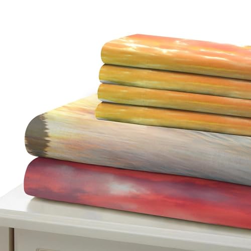 Housse de couette 3D coucher de soleil parure de lit microfibre avec fermeture - 7