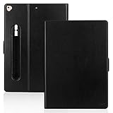 FYY iPad Pro 12.9 Case (Compatible with 2017 and 2015 Model) Handmade Genuine Leather Case with Kickstand Function for Apple iPad Pro 12.9 (Both 2017 and 2015) Black