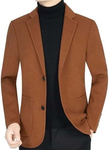 Men&#39;s Lightweight Tweed Slim Fit Two Button Fashionable Autumn Suit Jacket Stylish for Casual Formal Wear