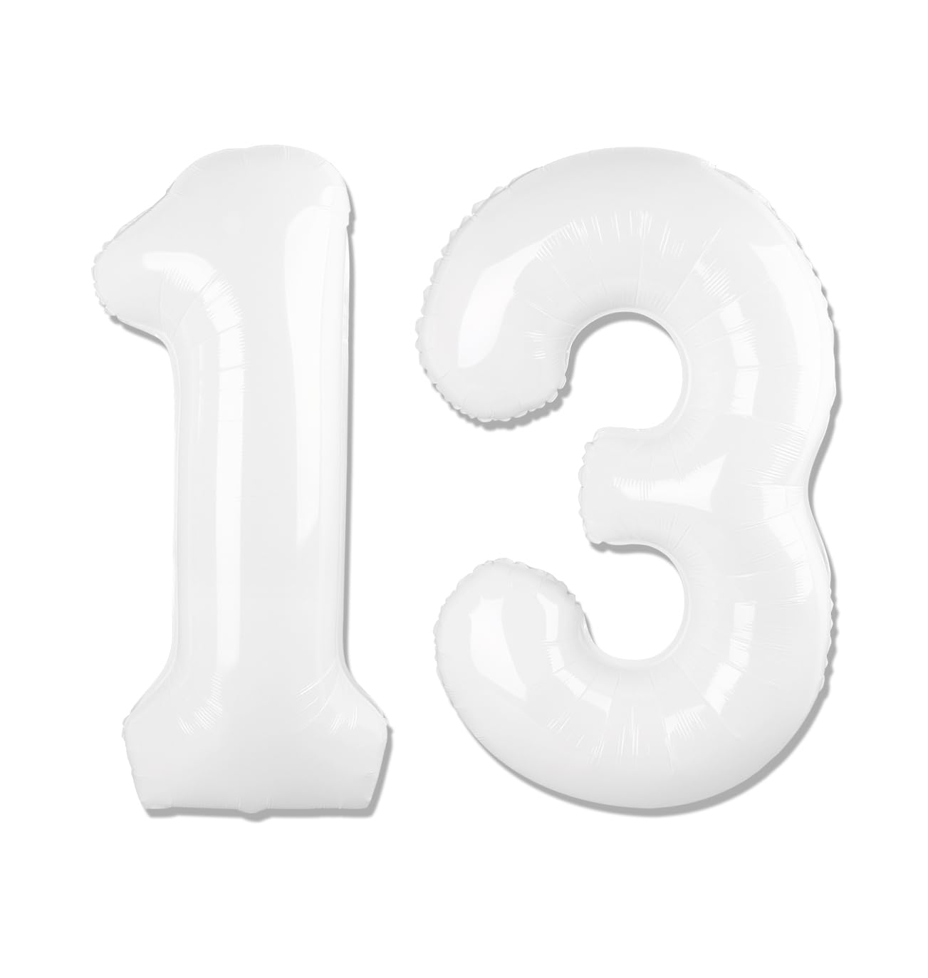 White 13 Balloon - Number Balloon 40 Inch, 13th White Birthday Decorations
