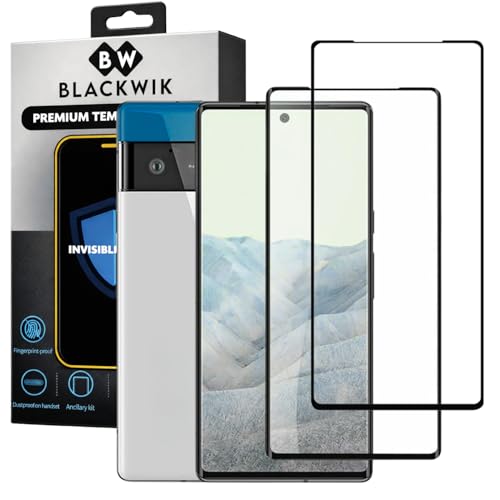 Image of Blackwik Military-Grade Gorilla Tempered Glass for Google Pixel 6 (Black, Pack of 2) | Edge to Edge Full Screen Coverage | Scratch Resistant | Easy Installation Kit | Screen Protector for Smartphone