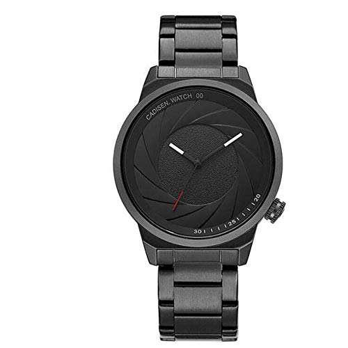 Quartz Men's Creative Casual Fashion Stainless Steel Bracelet Time Display Accurate Boutique Packaging Suitable For Holiday Gifts, Black