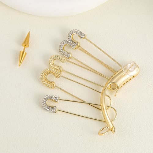 Harly Quin Ear-cuff and Spiky Earrings Brass Cartoon Clown Safety Pins Earrings Halloween Punk Rock Accessories for Cosplay Party2