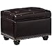 FIRST HILL FHW Deep Tufting Storage Ottoman, Espresso