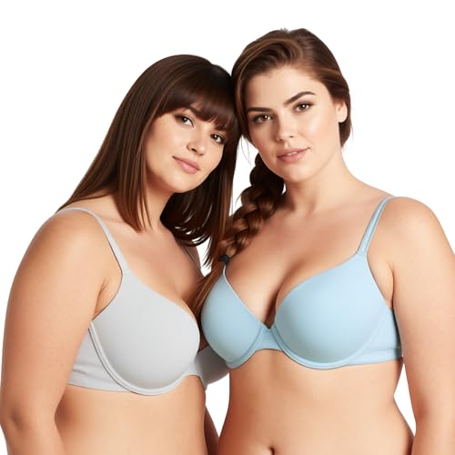 Soutien-gorge à armatures Curve Muse lot de 2 grand bonnet 120B en bleu et gris
