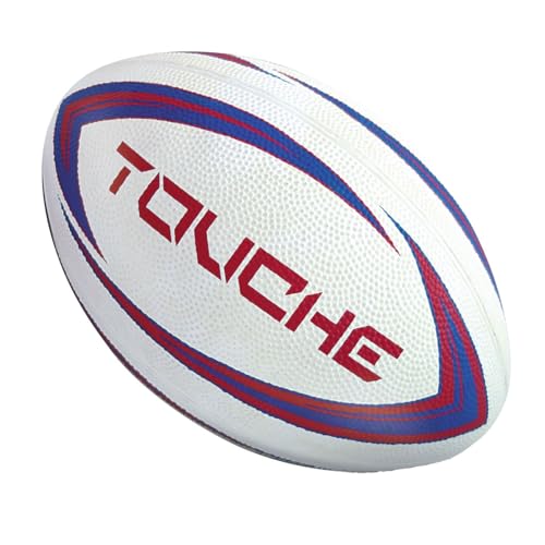Mondo Toys - Rugby Touche - American Football aus Gummi - Kinder und Erwachsene - weiche Oberfläche - weiß/rot/Blaue Farbe - 13537