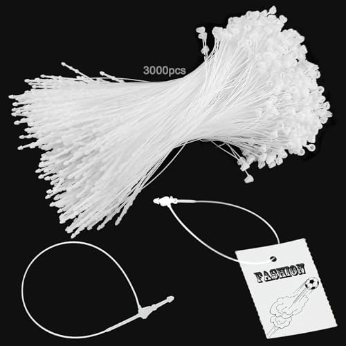 cersaty® 3000 hilos de seguridad, 13 cm, pasadores de bucle blancos, etiquetas para ropa, zapatos, sombreros, joyas, bolsos, etc. Etiquetas de precio de la mayoría de los productos