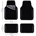 CAR PASS Waterproof Universal Fit Car Floor Mats, Faux Leather Car Carpet Mats, Black Car Mats with Anti-Slip Nibbs Backing & Driver Heel Pad Fit for SUV,Vans,sedans, Trucks,Set of 4pcs(All Black)
