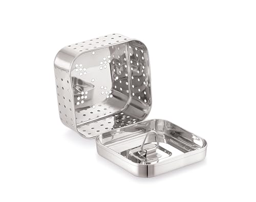 Image of Tosaa Stainless Steel Paneer Maker Mould - Medium Size (450ml) | Square Paneer /Tofu Press with Lid | Whey Separator for Homemade Paneer, Tofu & Cheese | Easy to Use & Clean