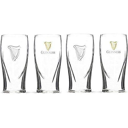 Guinness Signature Pub Edition Pint Glass - 20 Ounce Pints - Set of 4