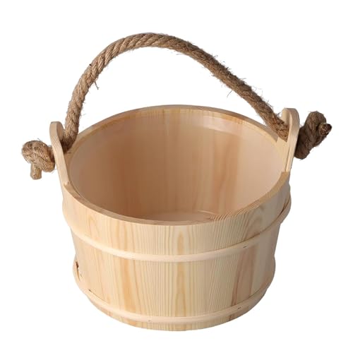 perfk Cubo de madera para sauna, cubo de agua de madera multiusos profesional, accesorio para sauna, casa, bañera, hogar.