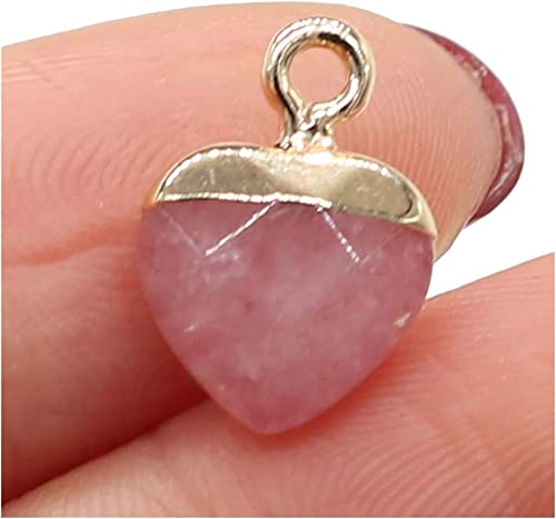 Pendentif en pierre naturelle de quartz rose en cœur plaqué or, le cadeau idéal de création