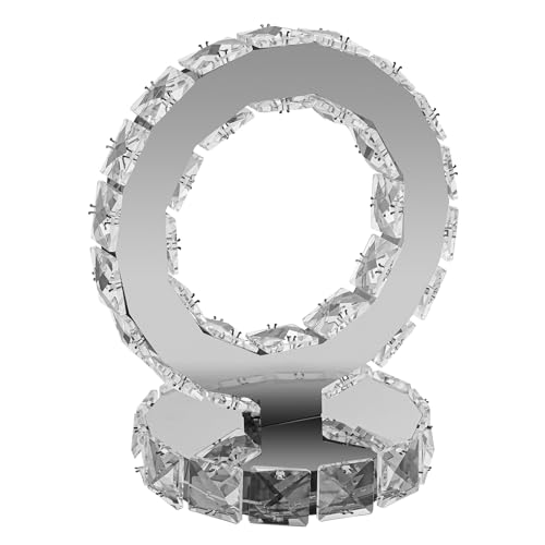 SUONTY Fashion Stainless Steel Crystal LED Table Lamp, Sparkly Crushed Diamond Style Bedside Light for Bedroom, Living Room, Reading Desk Nightstan