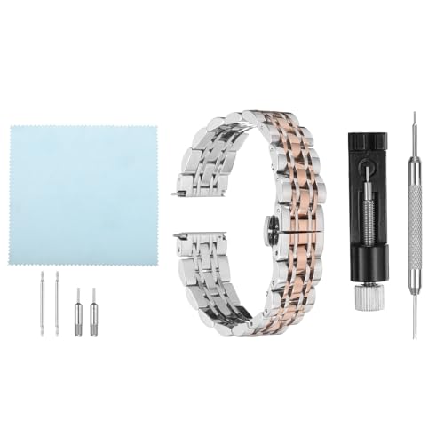 Bracelet montre 18mm Quarkzman anti-irritation en acier réglable anti-chute