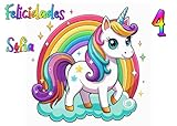 MDA Foto Comestible, OBLEA o Papel de AZÚCAR, UNICORNIO, Personalizada Foto con Texto, Foto Comestibles para Tartas, Varios Tamaños. Rectangular 2