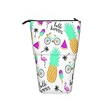 ★【Creative Design & Standard Size】: The standing size of the pencil case is 7x18x14.5cm (2.7x7x5.7inch), and the height after expansion is 10cm (3.9inch).Unfold:it can be a pencil case,convenient to carry. Fold:it can be a pencil holder,stand on the desk and easy to use.It's designed to a perfect size for traveling carry,storage in backpack.