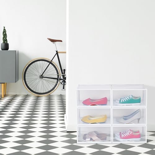 Boîtes à chaussures transparentes Relaxdays plastique rigide avec trous d'aération