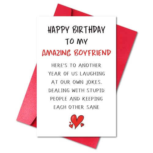 LYMEQING Happy Birthdayカード 素晴らしいボーイフレンドBF用 ガールフレンドGFからの面白い誕生日ギフトカード (Our Own Jokes at laughing at Our Own Jokes and Keep each ot