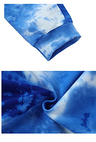 Image of Deeorla Little Boys Girls Cotton Tie Dye Hoodies Long Sleeve Pullover Sweatshirts for Big Kids 5-15Years