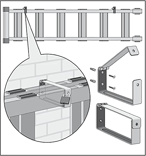 VORMANN Leiterhalter Gerätehalter Schwerlasthalter Metallhalter| Traglast 15 kg | witterungsbeständig | 2-teiliges Set, Größe: 200 x 90 x 50 mm