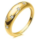 Estilo de diseño: Anillo de estrella geométrico, salpicado de circonitas brillantes. Simple, elegante, moderno, brillante, embellece tus dedos y destila un elegante encanto femenino