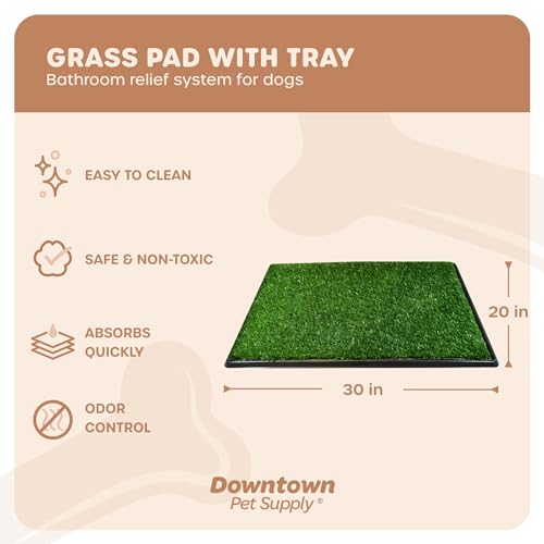 Premium Pet Dog Pee Turf Bathroom Relief System, Durable Weather Proof, Synthetic Grass, Housebreaking, Portable, Easy to Clean, Non-Toxic, Perfect for Indoor & Outdoor (20 x 30 inches, 50.8 x 76.2 cm - 3 layers) by Downtown Pet Supply - Image 3