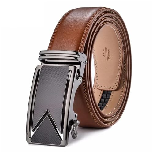 Men’s 2025 Cowhide Leather Belt Genuine Leather Strap with Automatic Buckle Brown and Black Luxury Waistwear2
