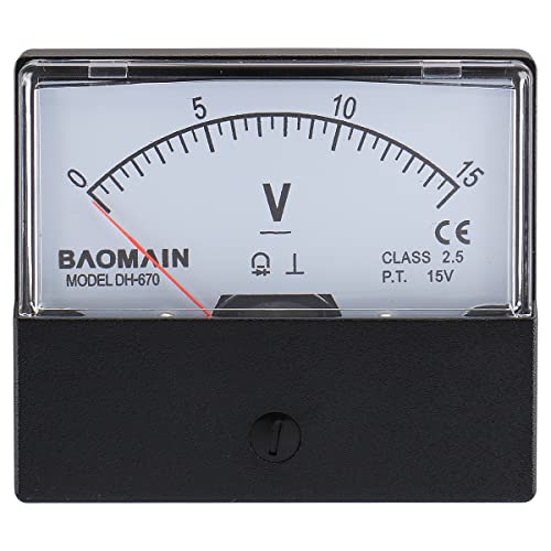 Image of Baomain Voltmeter DH-670 Rectangle Class 2.0 DC 0-15V Analog Panel Volt Voltage Meter CE