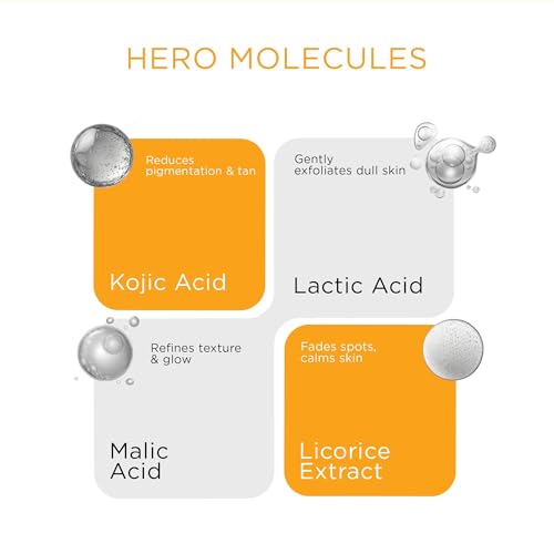 Image of SKINQ Brightening Face Serum with Kojic Acid, Lactic Acid & Malic Acid | Skin Radiance | Reduces Tan, Pigmentation & Dark Spots | Lightweight Glow Serum | For All Skin Types | In-Vivo Tested | Dermatologist Formulated (Pack of 2)