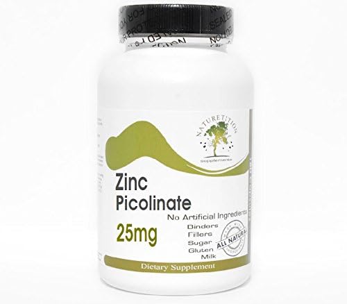 Zinc Picolinate 25mg ~ 200 Capsules - No Additives ~ Naturetition Supplements