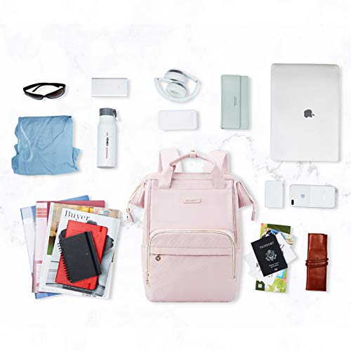 Bagsmart Laptop Backpack For Women, Travel Backpacks 15.6 Inch Notebook Doctor Back Pack For College Work Business Trip Women (Pink) #TOP6