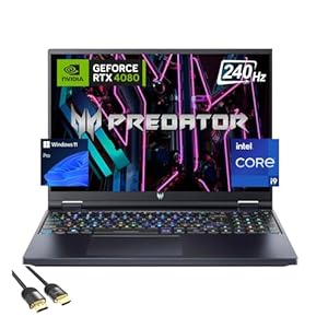 acer Predator Helios Gaming Laptop, 16″ 240Hz WQXGA Display, Core i9-13900HX (Up to 5.40 GHz), GeForce RTX 4080, 16GB DDR5, 2TB NVMe 4.0, RGB Backlit KB, TB 4, WiFi 6E, PDG HDMI, Win 11 Pro