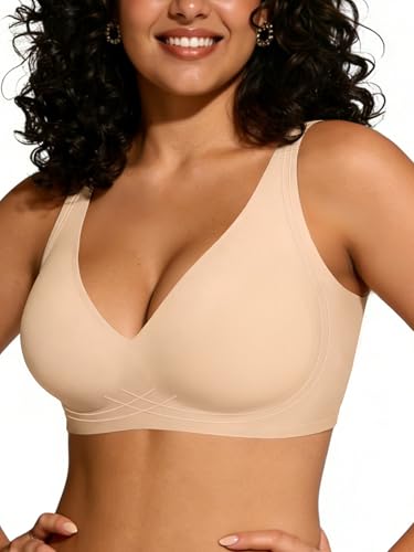 Image of Jelly Wireless Bras for Women No Underwire Push Up Seamless Full Coverage Bralettes Support Lift Everyday Bra