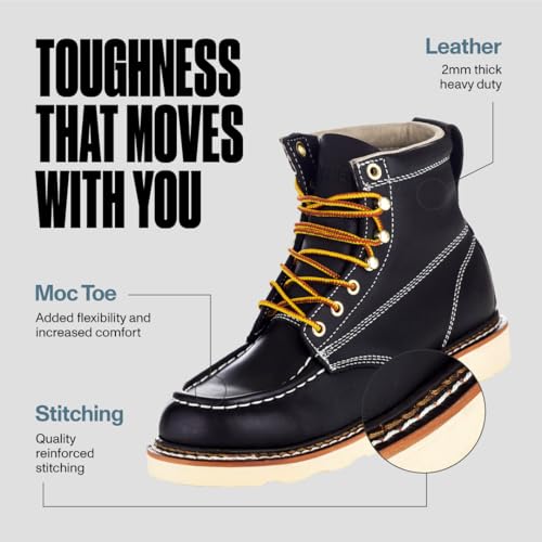 EVER BOOTS "Weldor Men's Moc Toe Construction Work Boots Wedge Soft Toe Light Weight