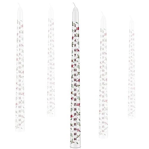 Jutom Christmas Advent Candle Countdown Christmas Calendar Candle Holly and